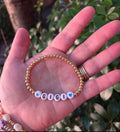 Classic Letter Bead & 18K Gold Filled Bead Stretch Bracelet